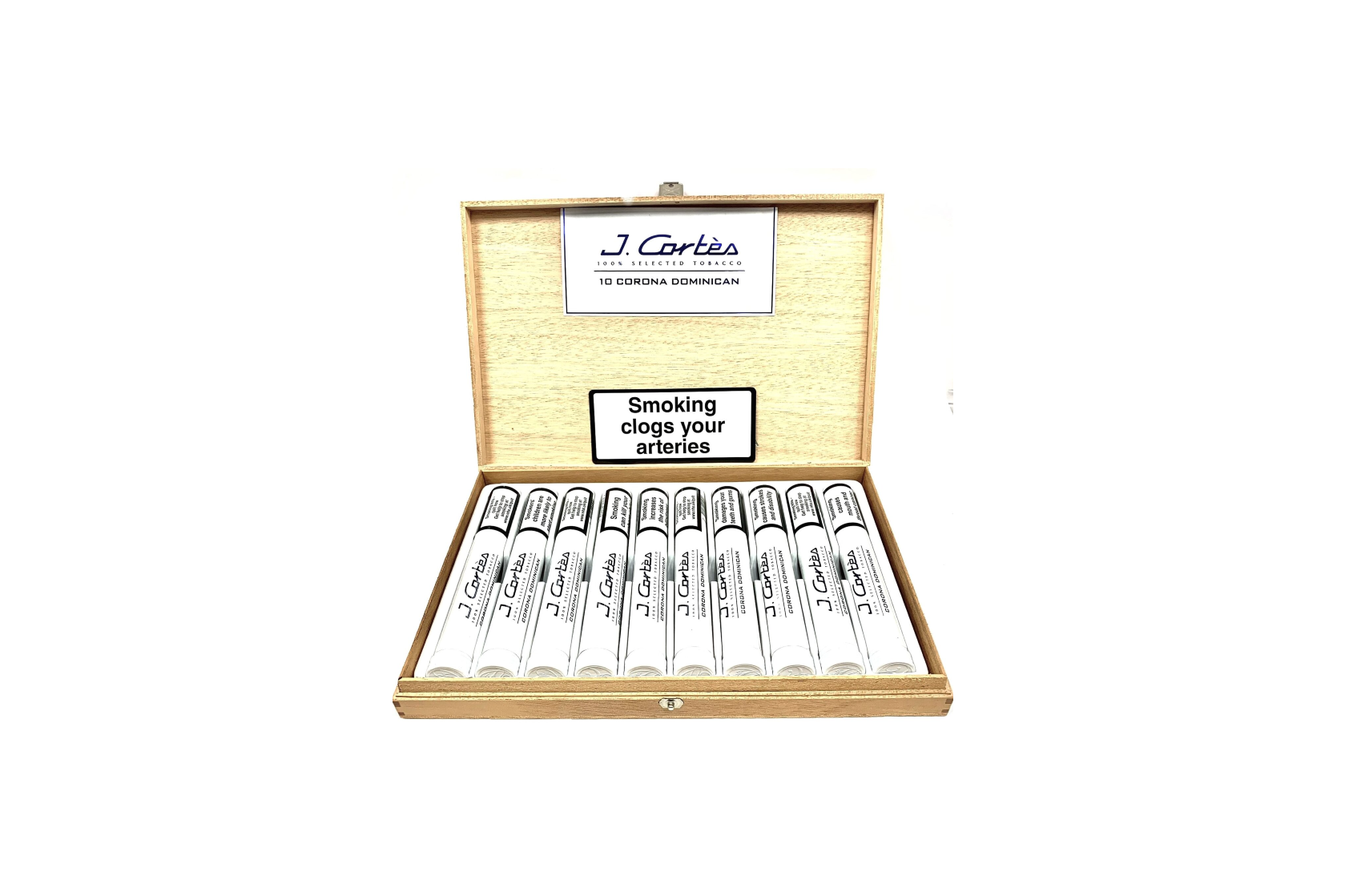 J Cortes Corona Dominican Tubed Cigar (White, box of 10)