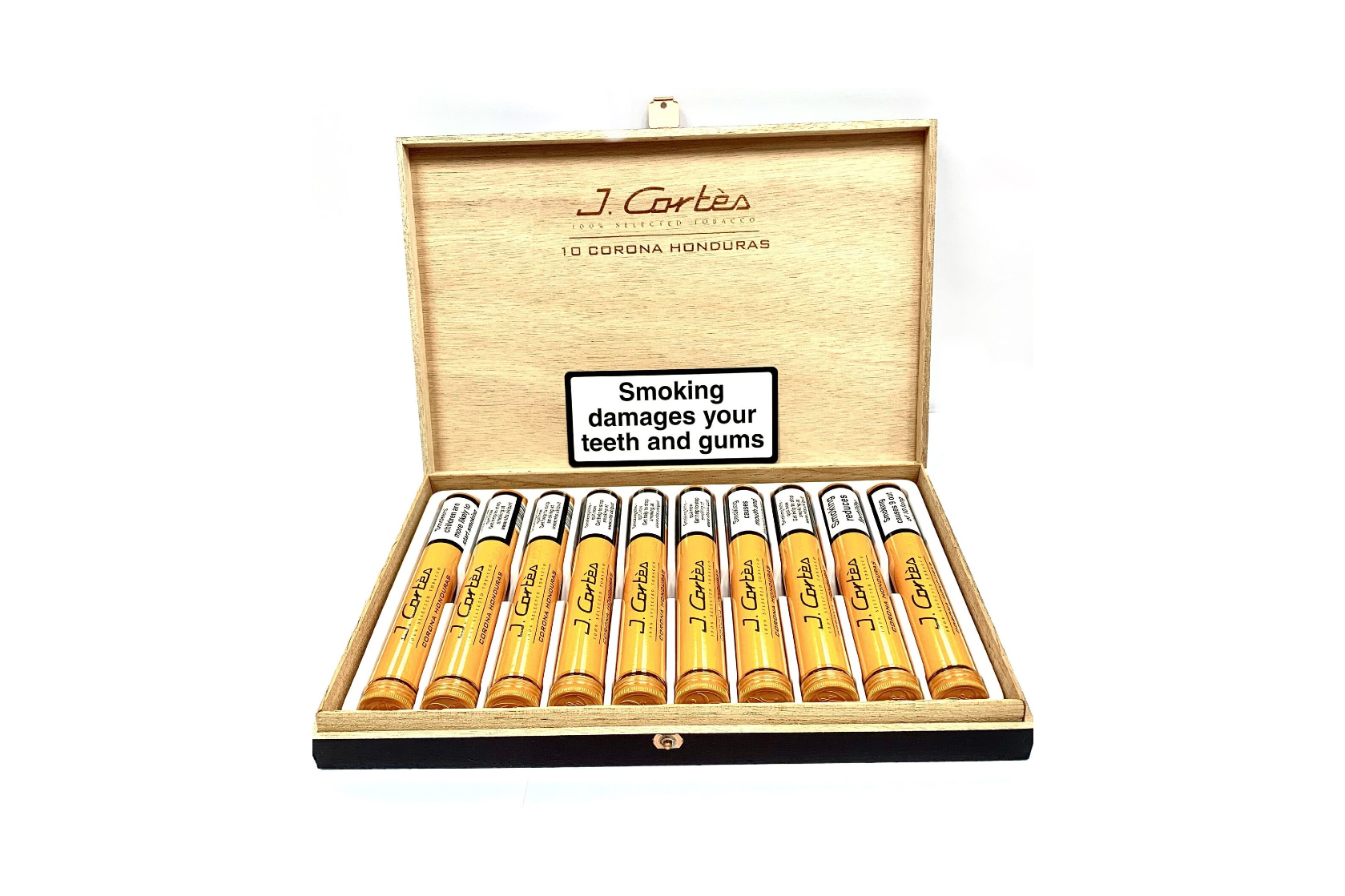 J Cortes Corona Honduras Tubed Cigar (Orange, box of 10)